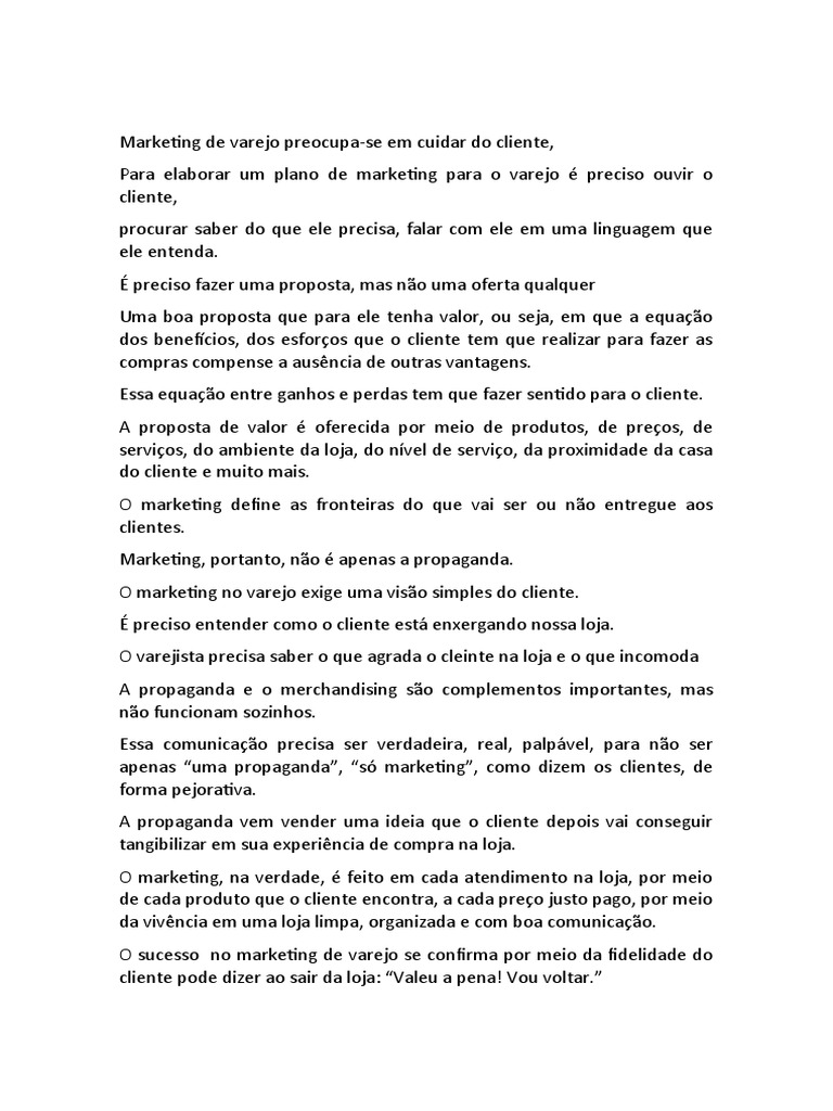 Estratégias de Marketing no Varejo | PDF | Carreira e Crescimento | Direito