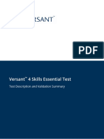 Versant 4 Skills Essential Test TestDescription ValidationSummary PDF