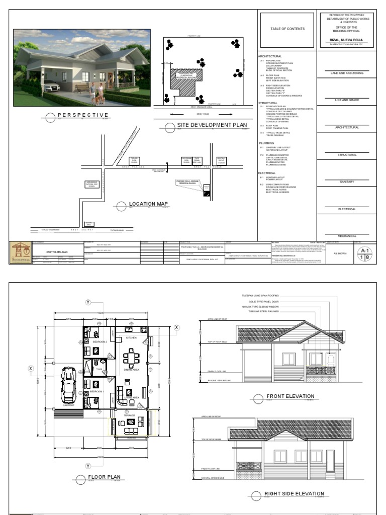 ONE STOREY RESIDENTIAL HOUSE COMPLETE PLAN PDF FREE DOWNLOAD ...