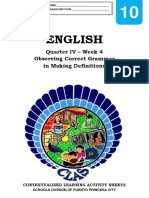 English10 - q4 - CLAS4 - Observing - Correct - Grammar - in - Making - Definitions - Final - Carissa Calalin