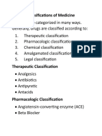 Classifications of Medicine