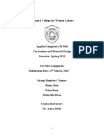 Applied Linguistics M Phil Material Design Pre-Mid Assignment-1.2023