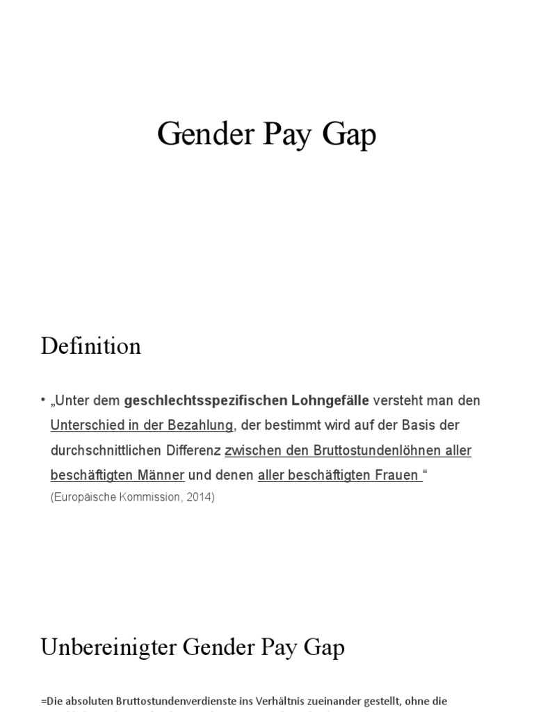 Gender Pay Gap Präsentation PDF