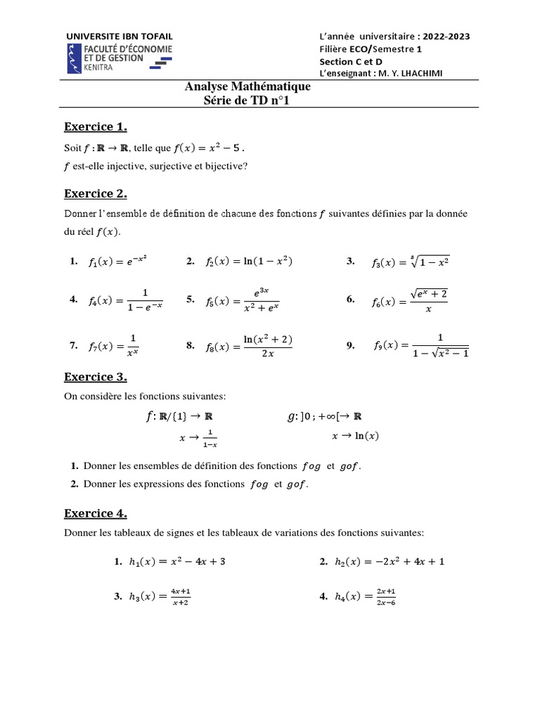 td1 Analyse PDF | PDF