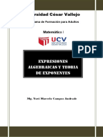 Modulo Matematica I Expresiones Algebraicas Pfa Ucv PDF