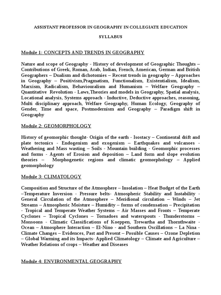Asst. Prof. in Geography Syllabus 0 PDF PDF