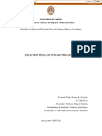 Relatório Final de Estágio Pedagógico: Universidade de Coimbra Faculdade de Ciências Do Desporto e Educação Física