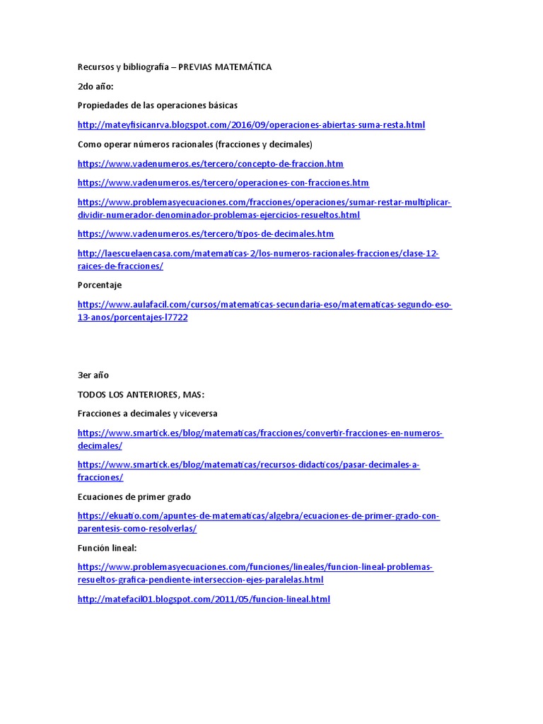 Recursos y Bibliografía MTM 2do y 3ro | PDF | Informática