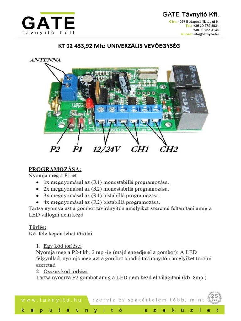 KT02 Vevőegység Programozása PDF | PDF