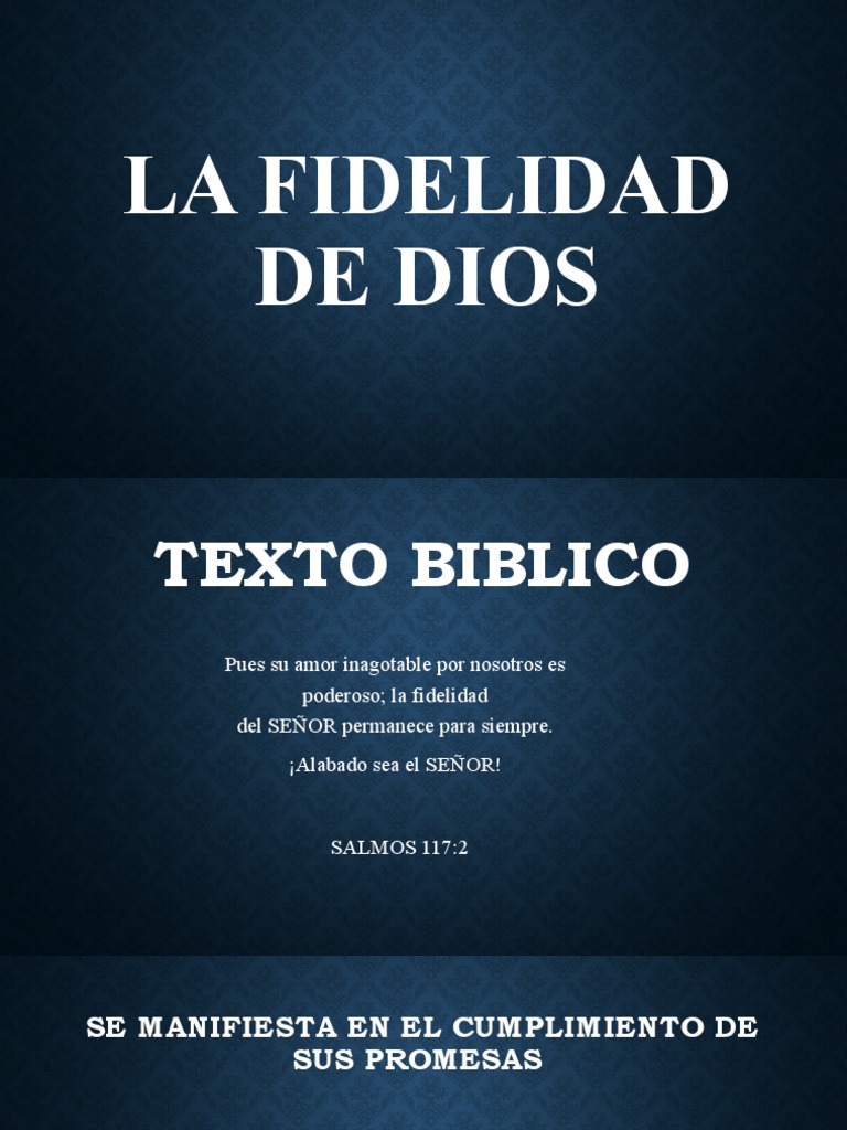 La Fidelidad de Dios en la Biblia | PDF