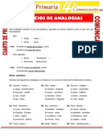 Ejercicios de Analogias para Cuarto de Primaria PDF