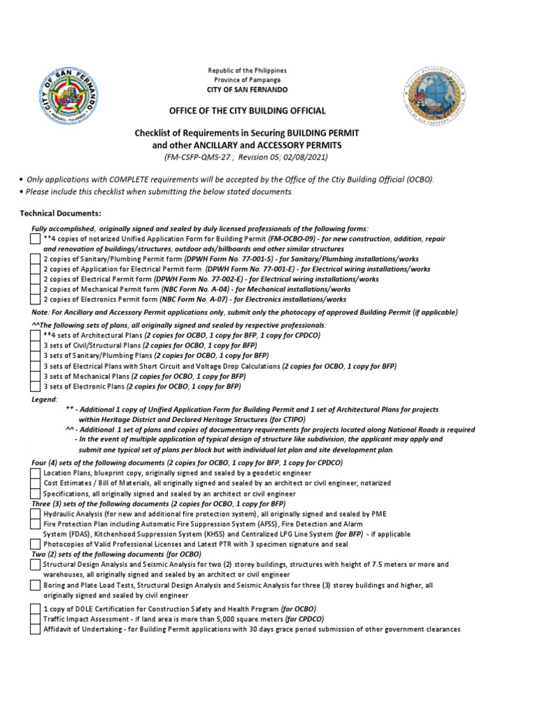 Building Permit Requirements PDF
