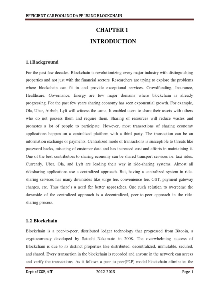 Blockchain Based Carpooling Dapp Pdf