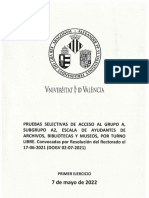1-Examen-Ayudantes (A2 Libre) - Archivos-Bibliotecas-Museos-Universidad-Valencia-2022 PDF