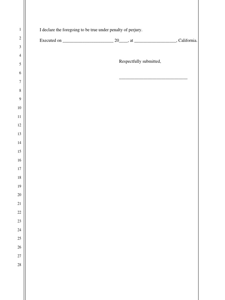 Declaration of Truth Under Penalty of Perjury PDF