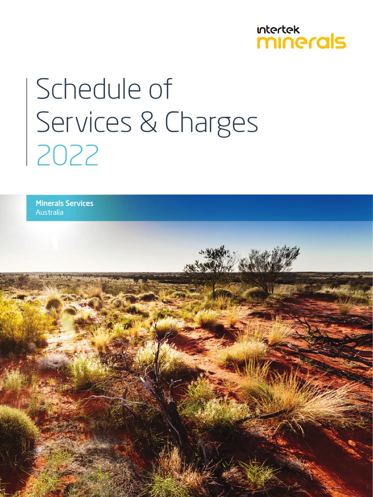 Intertek Minerals Schedule Of Services And Charges 2022 Aus Pdf