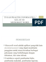 Tugas Praktek Kelas XII TENTANG MICROSOFT WORD Elki