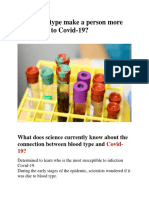 Blood Type Vs Covid PDF