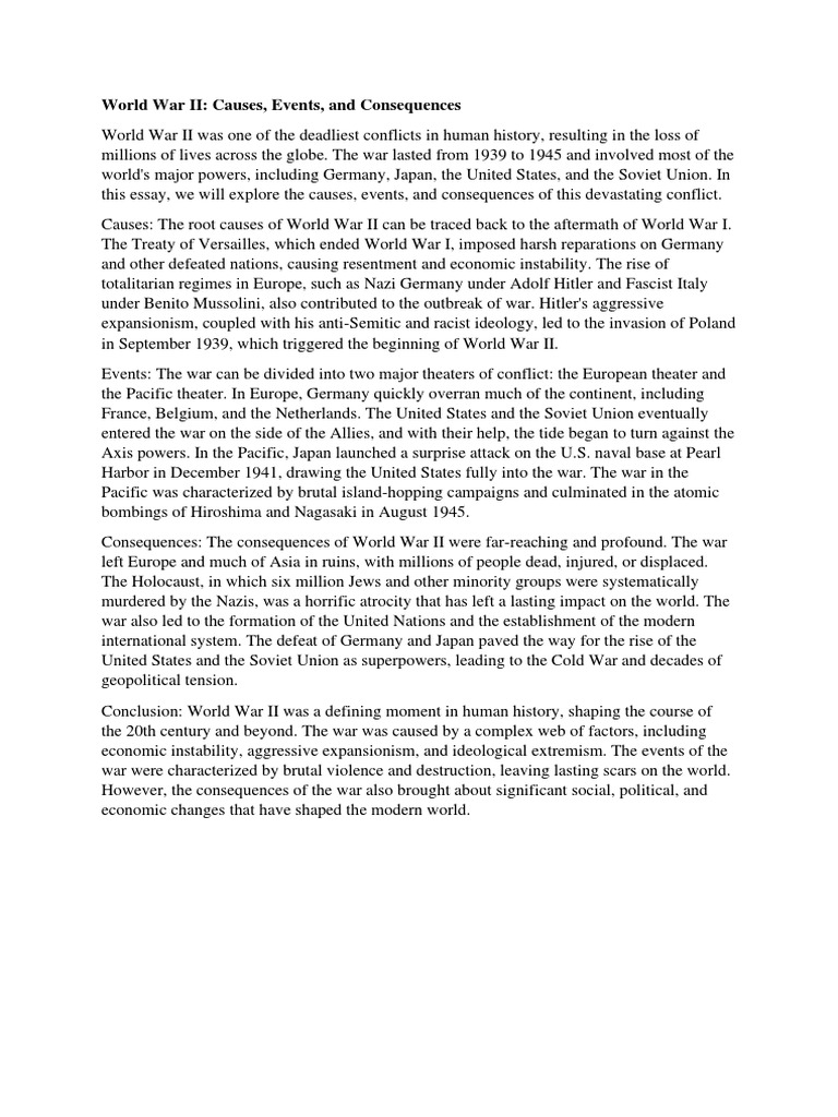 World War II Causes Events and Consequences | PDF | World War II ...