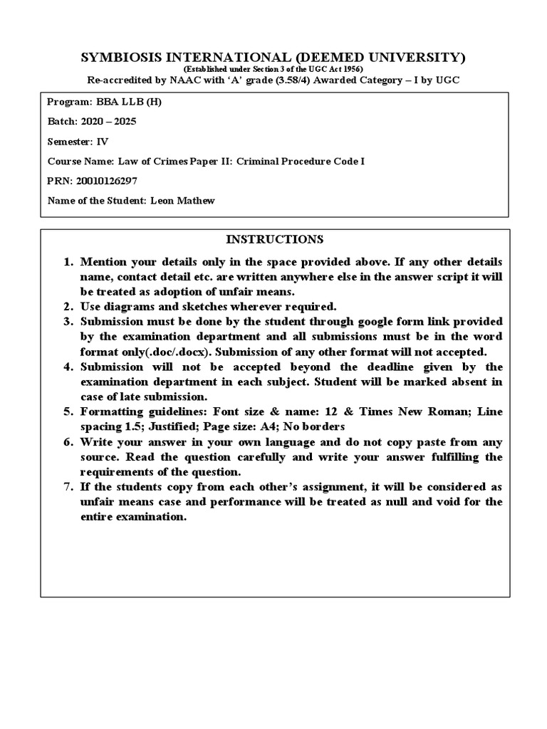 Ananya Ahuja: Criminal Procedure Insights | PDF | Politics | Law
