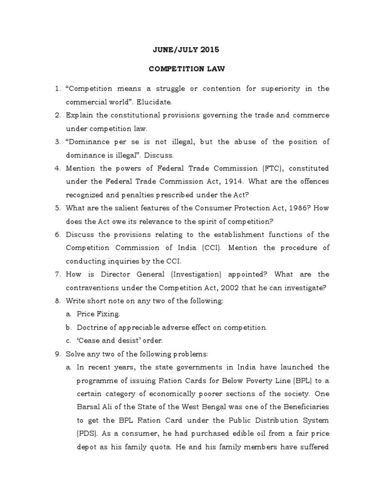 Competition Law Overview and Case Studies | PDF | Law