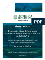 Desempeño Clínico de Las Pruebas Diagnósticas de Laboratorio en La Infección Por SARS-CoV-2-Universidad de Antioquía