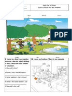 Name: - Class: - Date: - / - /2023 English Review Topics: Places and The Weather