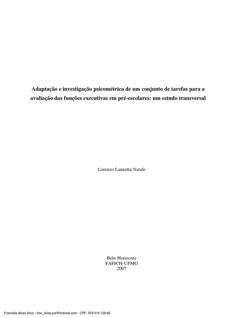 Stroop Dia Noite Dissertacao | PDF