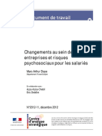 Changements Au Sein Des Entreprises Et Risques Psychosociaux Pour Les Salariés PDF