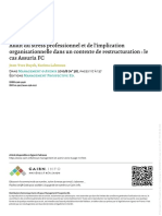 Audit Du Stress Professionnel Et de L'implication Organisationnelle Dans Un Contexte de Restructuration - Le Cas Assuria FC