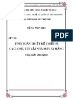 Luận Văn - TÍNH TOÁN THIẾT KẾ THIẾT BỊ CYCLONE, TÚI VẢI NHÀ MÁY XI MĂNG - 665026 PDF