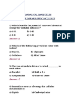 Test Biological Molecules PMDC Mcqs by STUDY CORNER