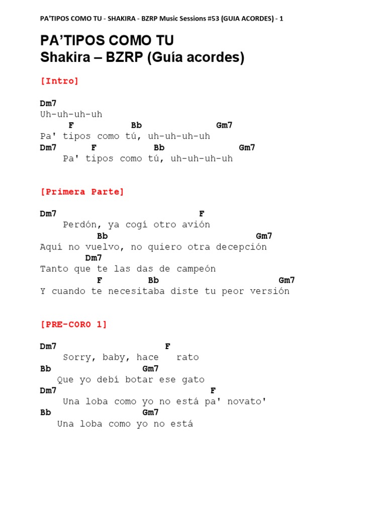 PA'TIPOS COMO TU - SHAKIRA - BZRP Music Sessions #53 (GUIA ACORDES).pdf