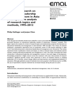 Review of Research On Educational Leadership and Management in Asia: A Comparative Analysis of Research Topics and Methods, 1995-2012