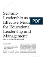 Servant Leadership as an Effective Model for Educational Leadership