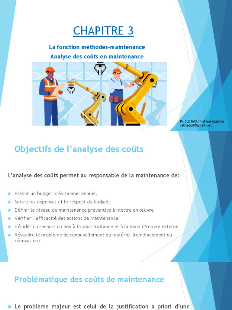 Analyse des coûts de maintenance | PDF | Finance et gestion monétaire