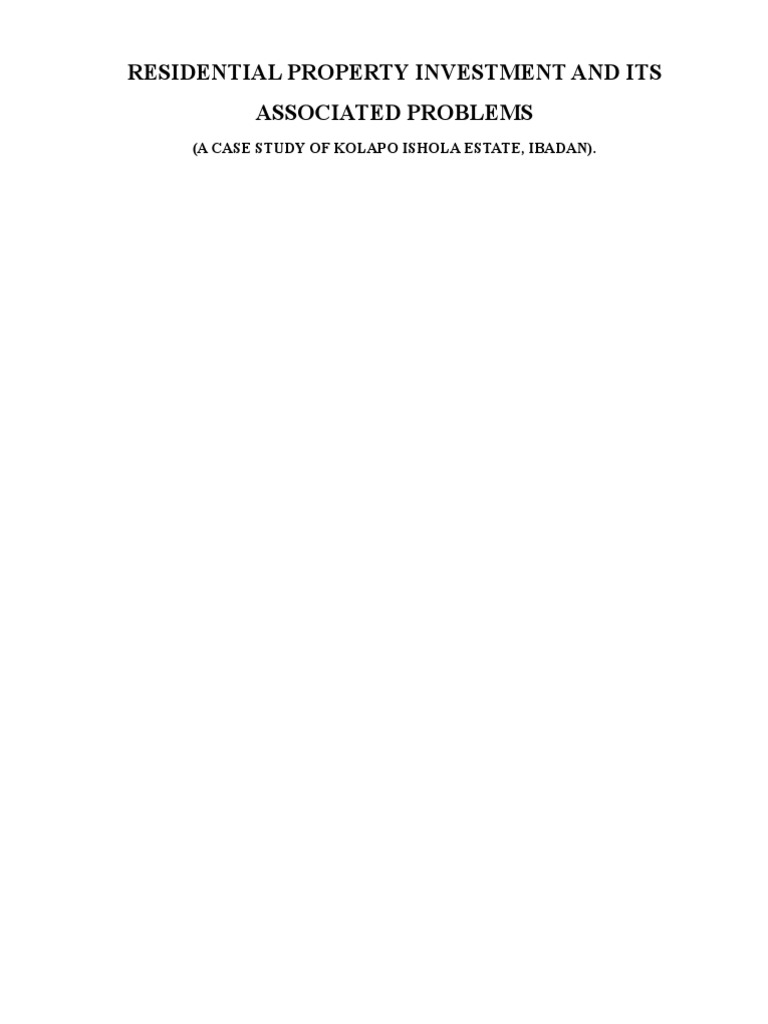 Residential Property Investment Challenges | PDF