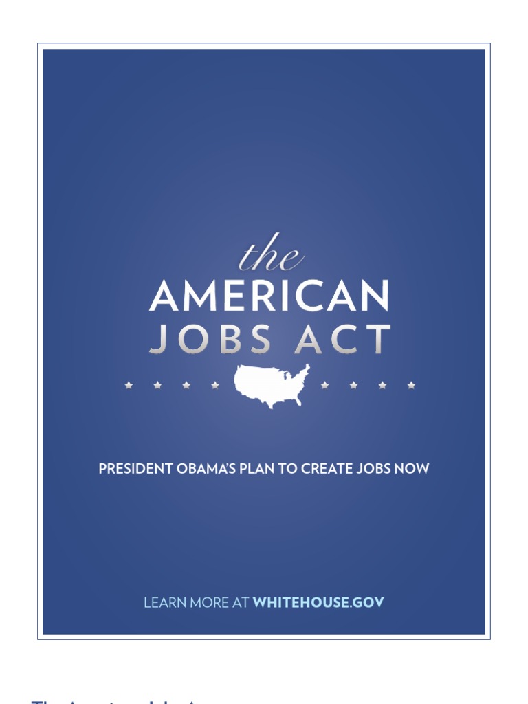 The American Jobs Act - President Barack Obama Plan Delivered in Joint ...