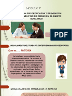 Modulo V - INTERVENCIÓN PSICOEDUCATIVA Y PREVENCIÓN DE LAS CONDUCTAS DE RIESGO