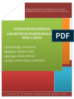 Ateneo de Matemática Los Distintos Significados de La Suma y Resta PDF