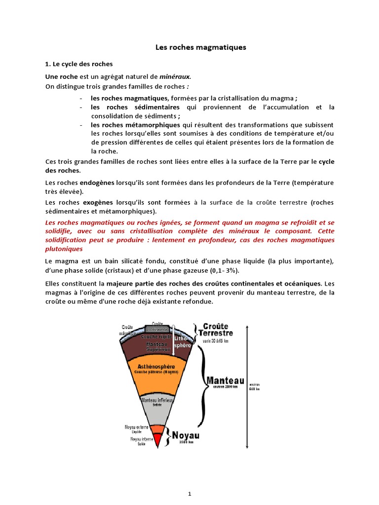 Classification des roches magmatiques | PDF | Sciences sociales ...