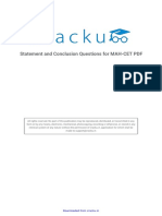 Statement and Conclusion Questions For MAH-CET PDF