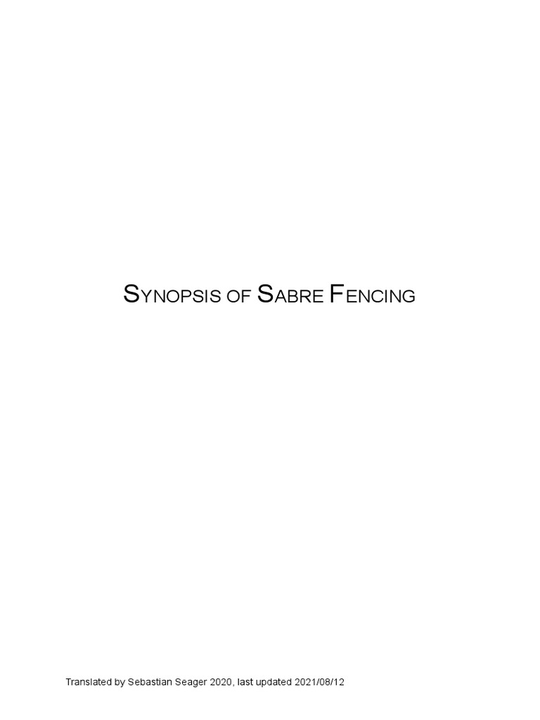 Tinti, A. Synopsis of Sabre Fencing PDF PDF