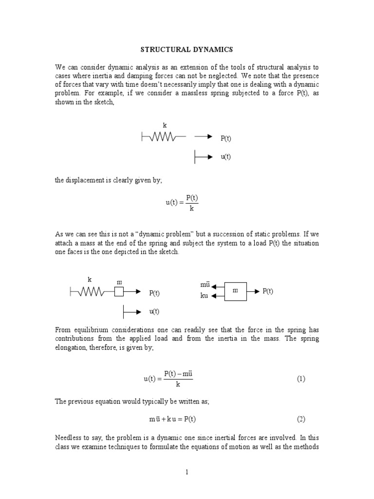 Structural Dynamics Civ3503 Course Notes by Bernal | PDF | Computers