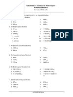 Aula Pratica - 1 - Sistemas de Numeracao e Aritimetica Binaria PDF
