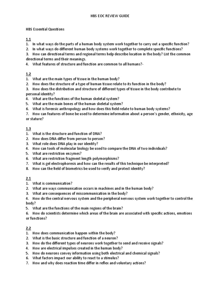 Hbs Eoc Review Pdf