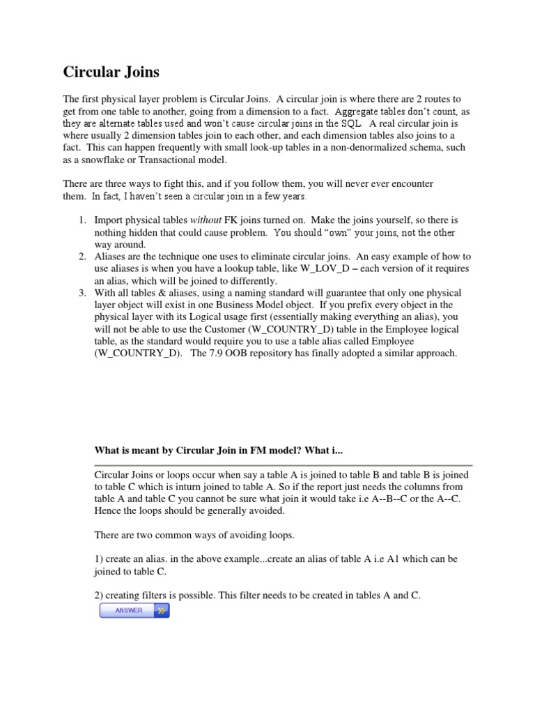 Circular Joins | PDF