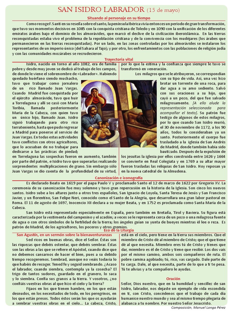 San Isidro Labrador PDF | PDF | Iglesia Católica