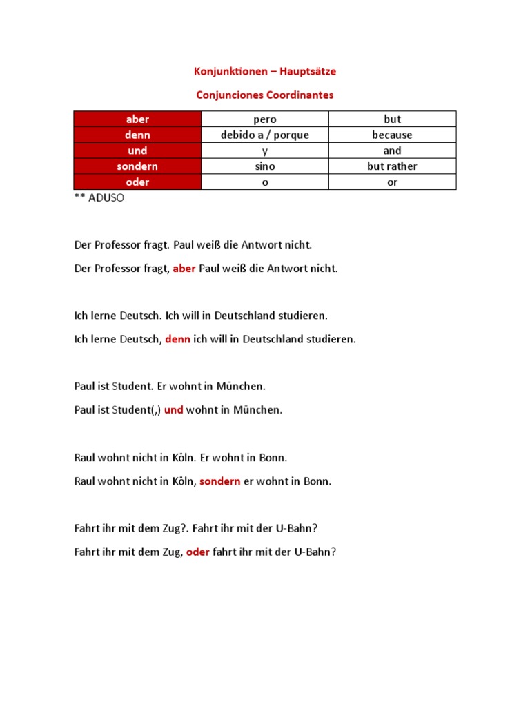 Hauptsätze (ADUSO) | PDF