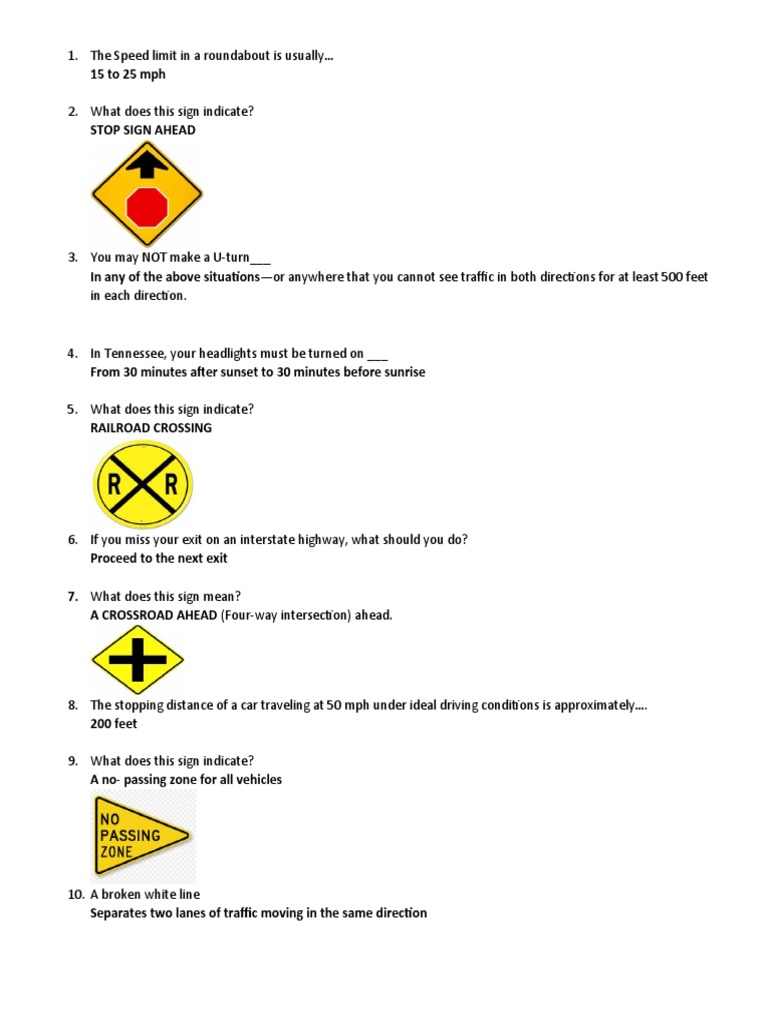 DMV PRACTICE TEST PDF